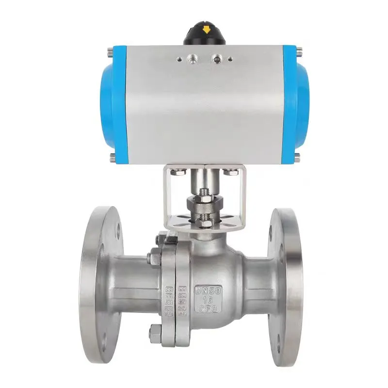 Pneumatic ryðfríu stáli flans kúluloki